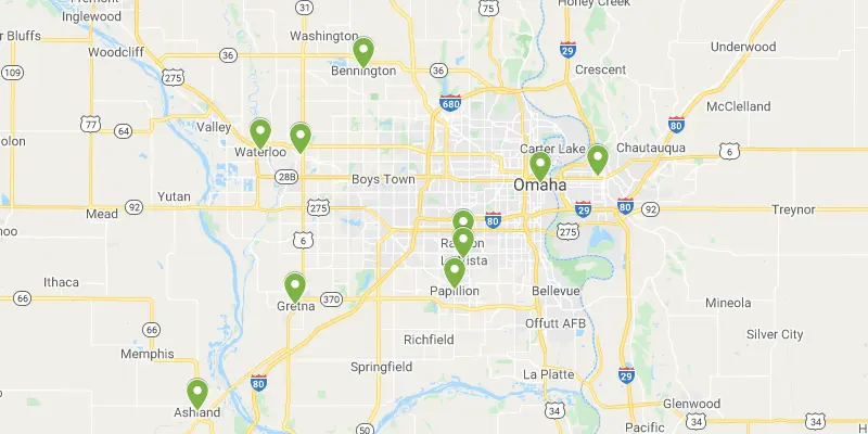 UPL service areas map screenshot.